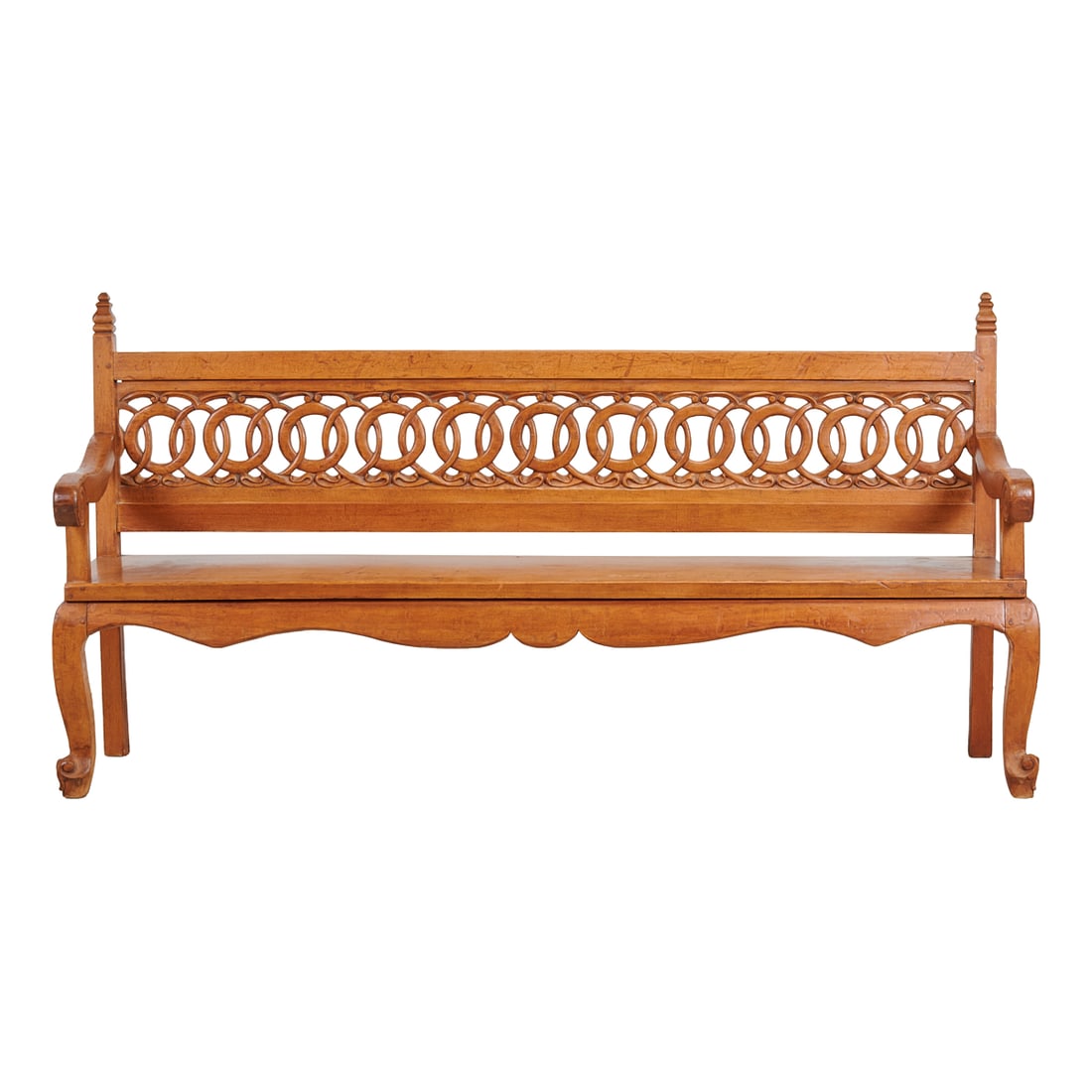 Victorian Style Oak Bench (1 of 3)