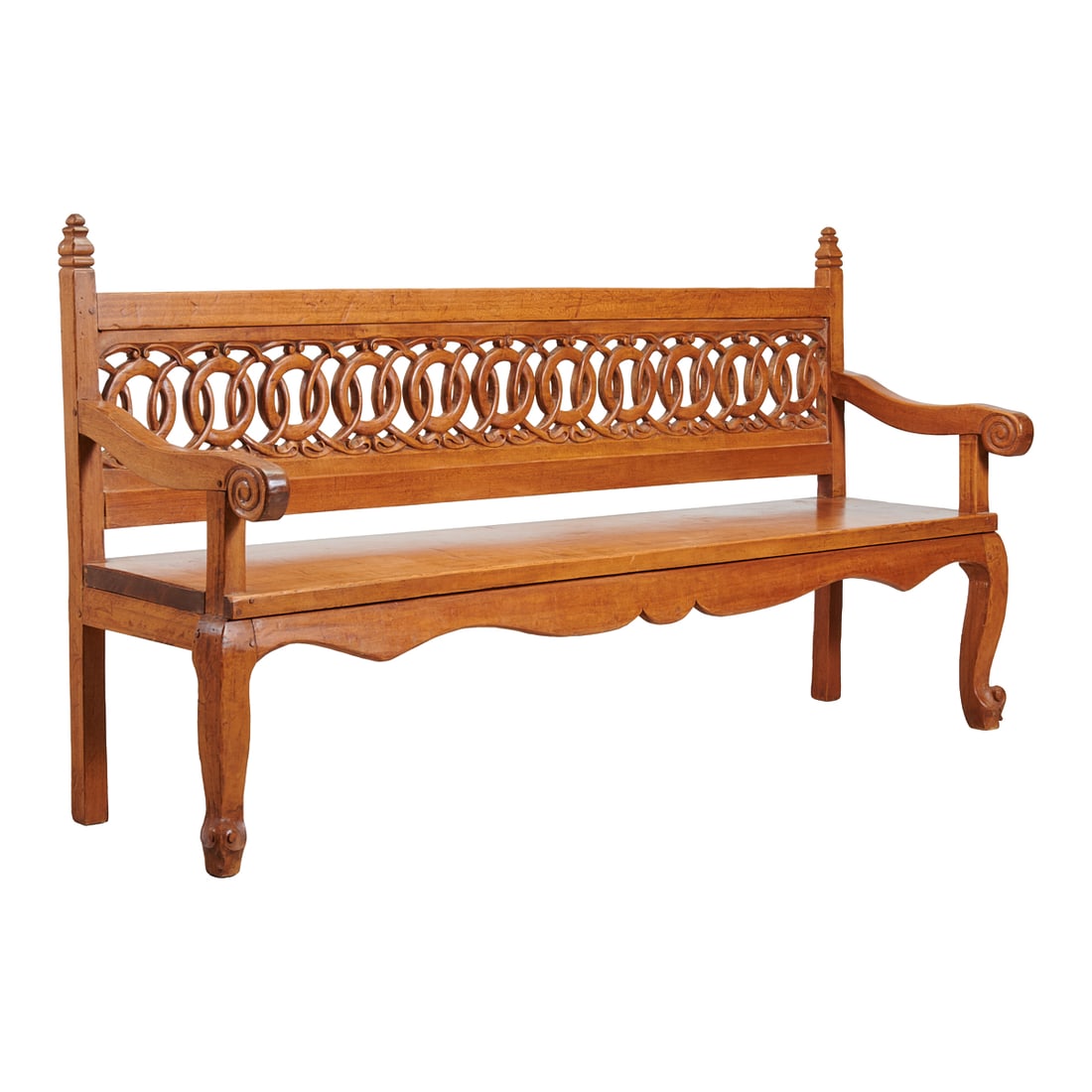 Victorian Style Oak Bench - 3