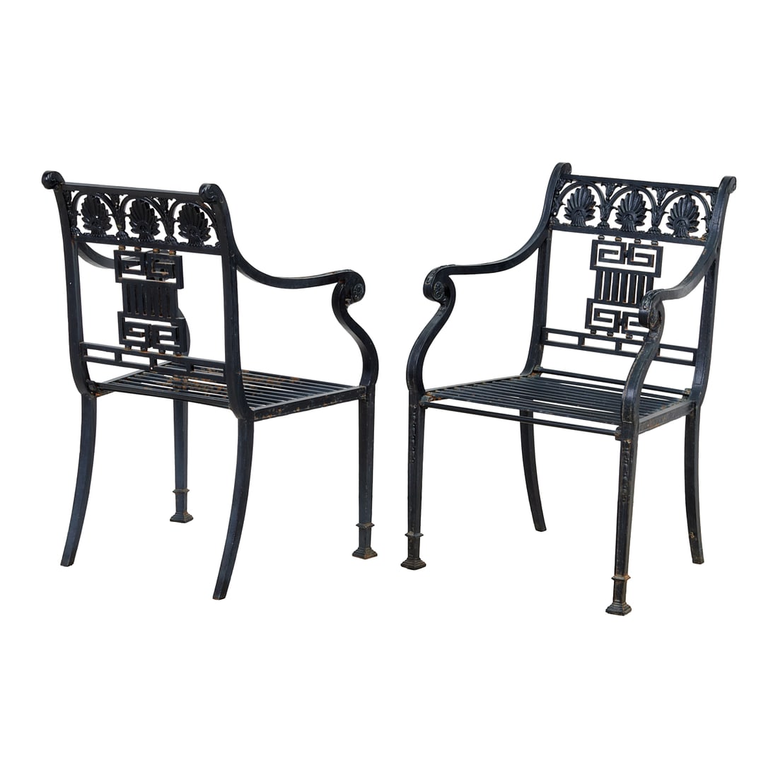 Four Regency Style Cast Iron Garden Armchairs (1 of 5)