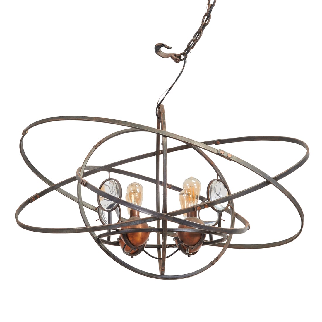 Iron Orbital Chandelier Attributed to Jefferson Mack Metalworks (1 of 6)
