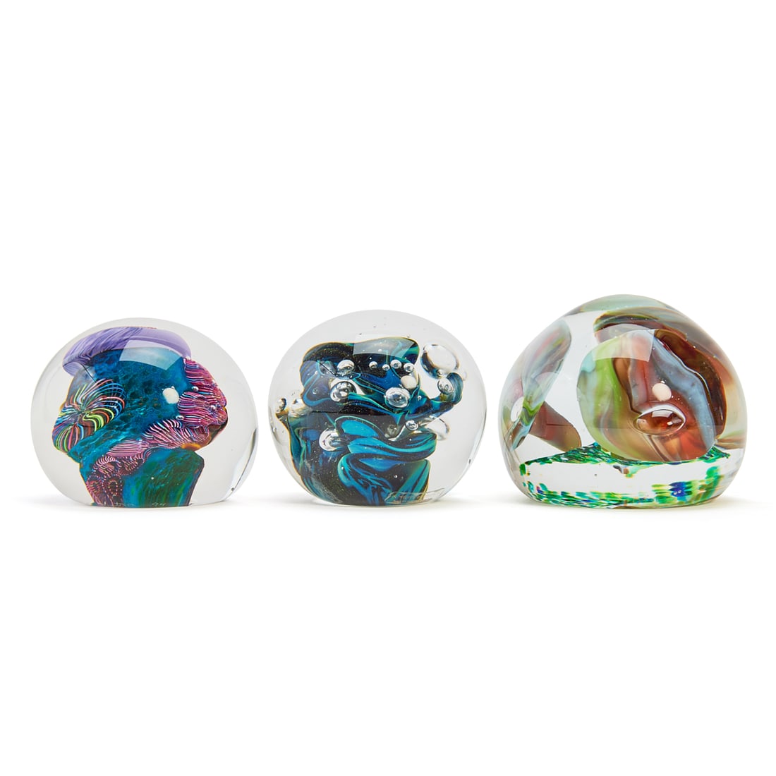 Six Paperweights including Eichart - 3