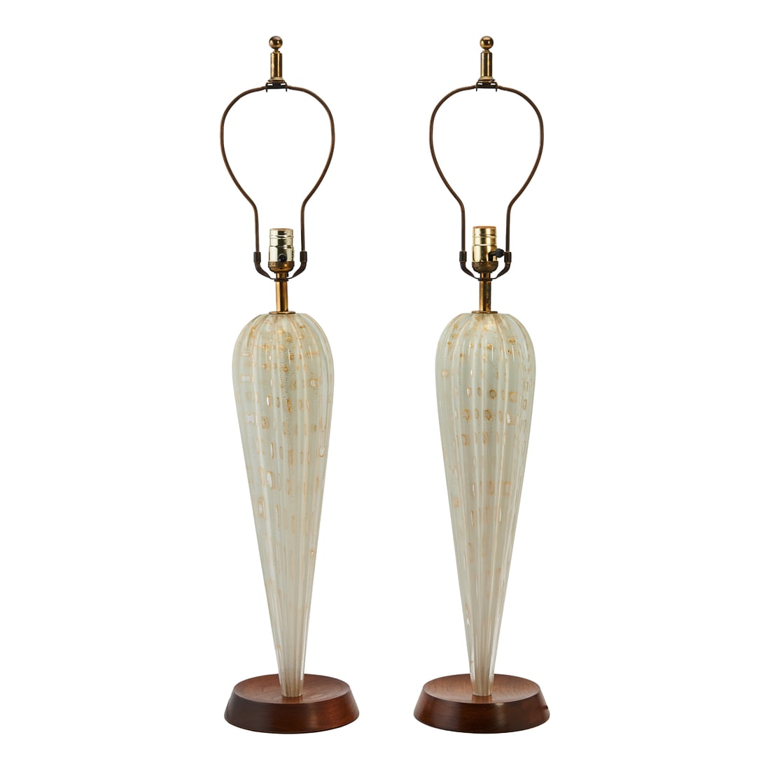 Pair of Italian Murano Blown Glass Table Lamps (1 of 3)