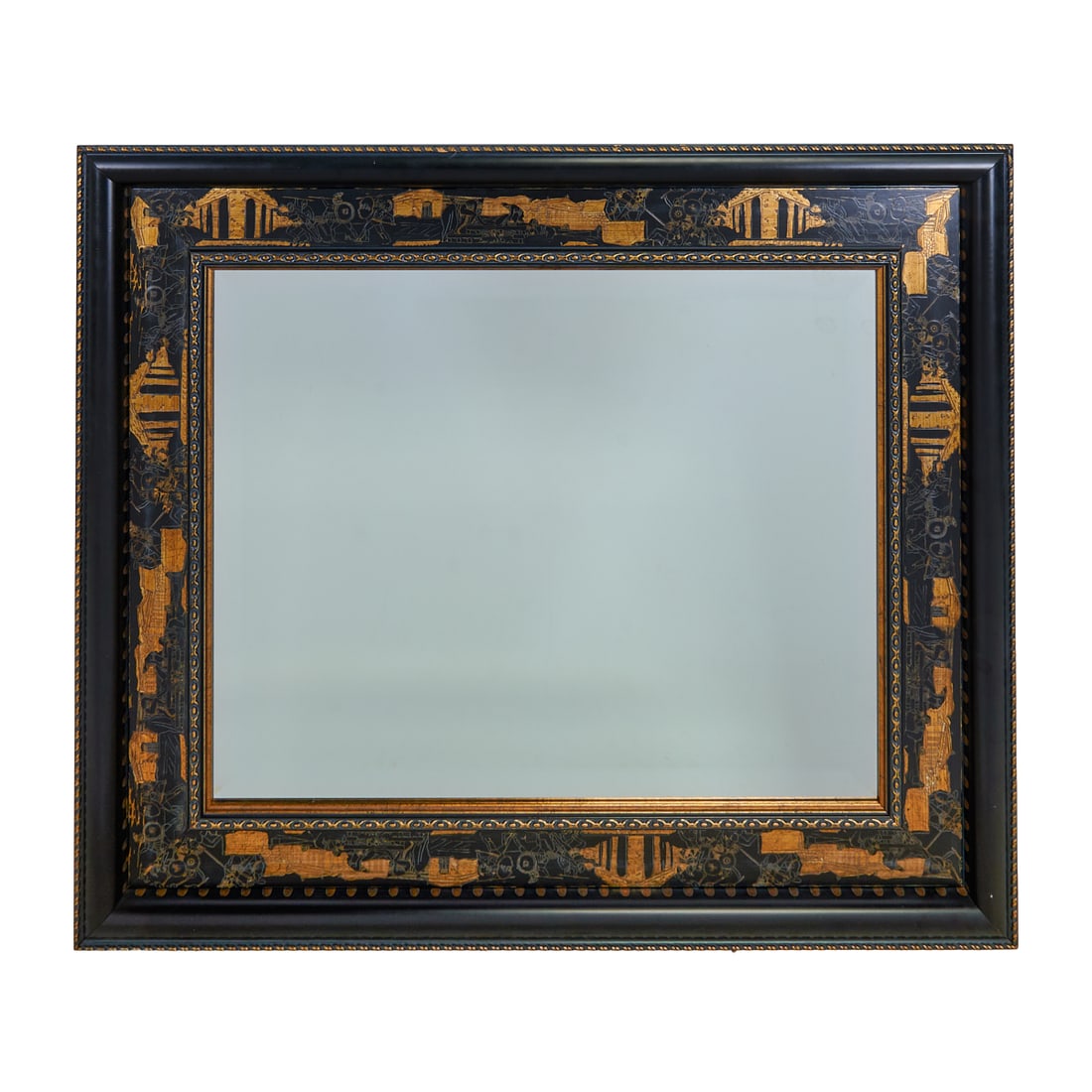 Neoclassical Style Wall Mirror, Brass and Ebonized Frame (1 of 3)