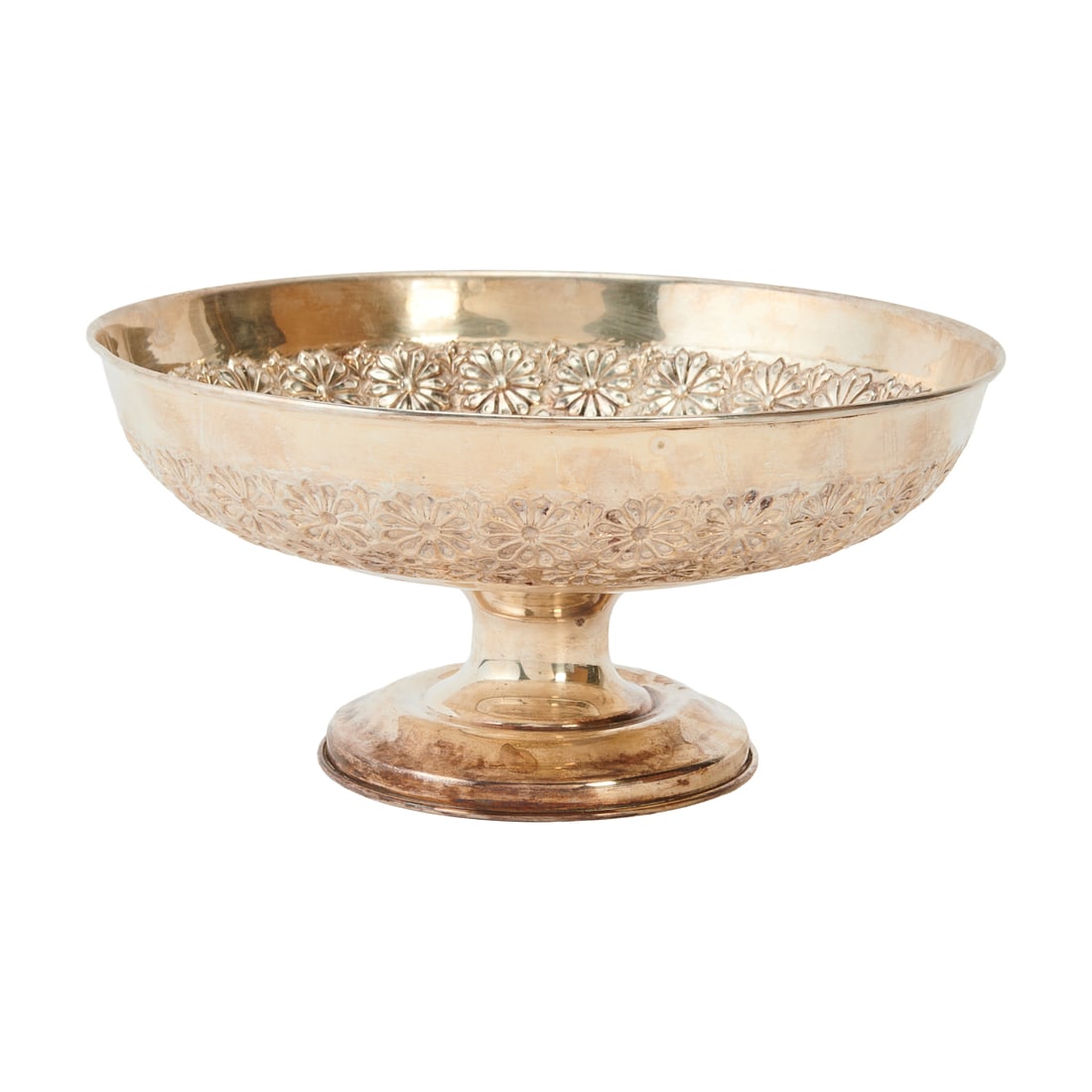 Turkish 900 Silver Repousse Footed Bowl (1 of 5)