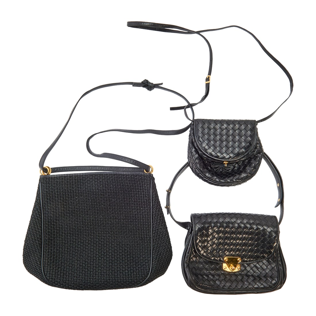 Three Vintage Woven Leather or Raffia Bottega Veneta Bags (1 of 9)