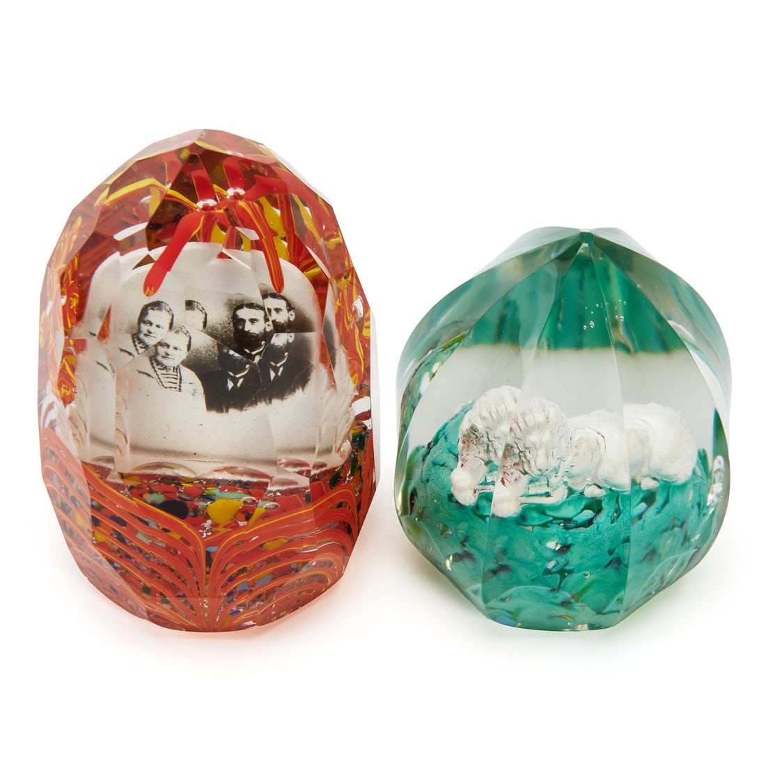 Two Multi Panelled Paperweights including Sulfide - 2