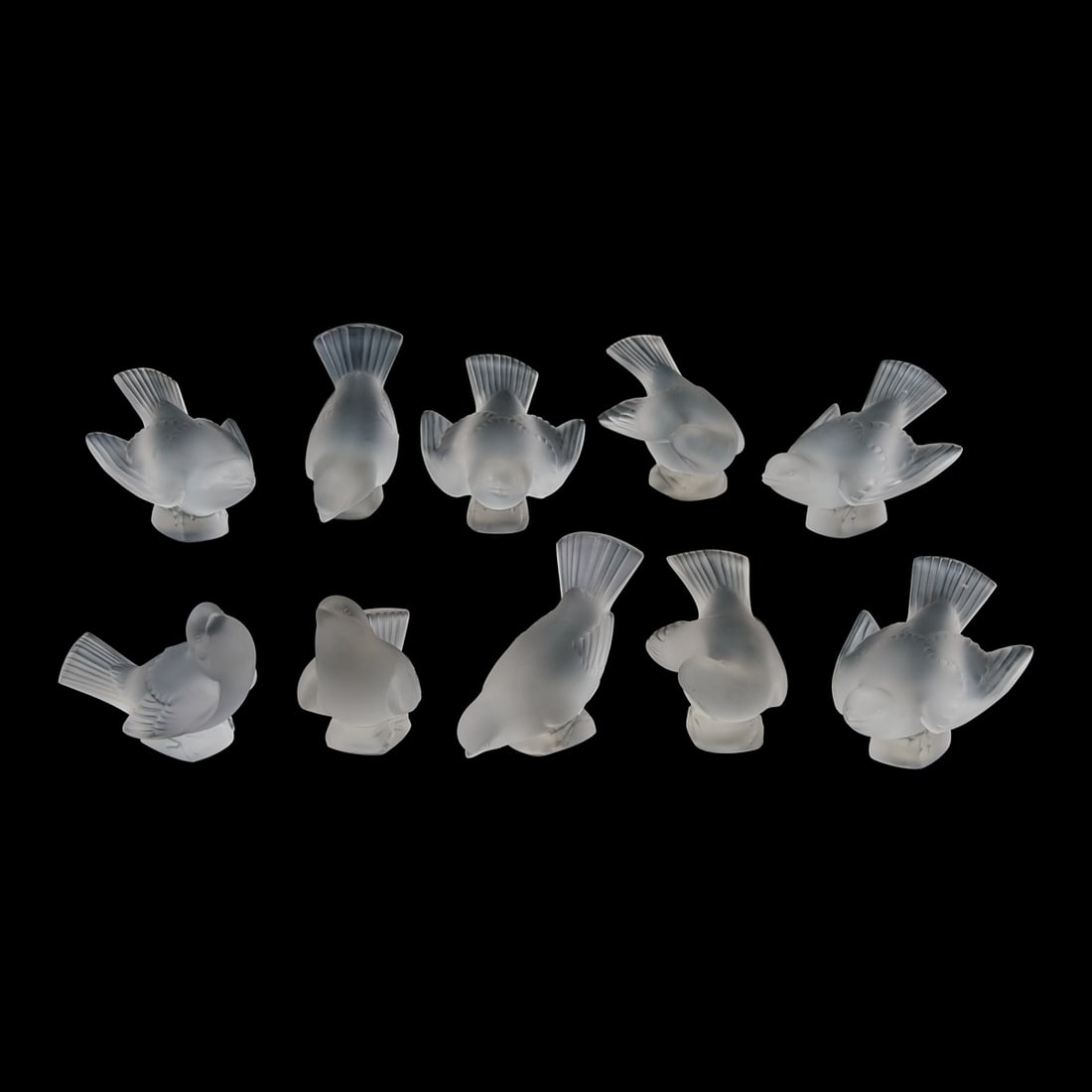 Ten Lalique Crystal Figures of Birds (1 of 8)