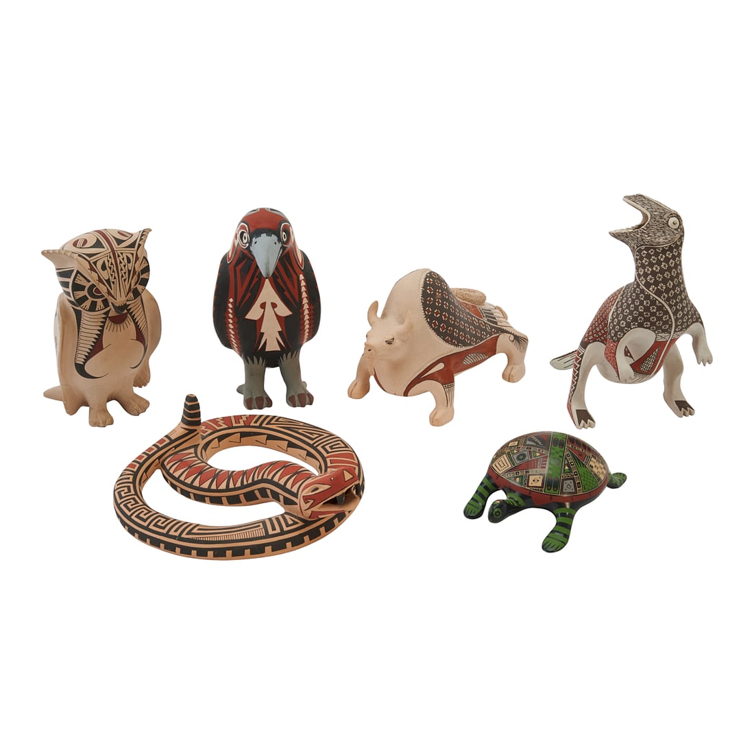 Six Mata Ortiz Pottery Animal Figures (1 of 7)