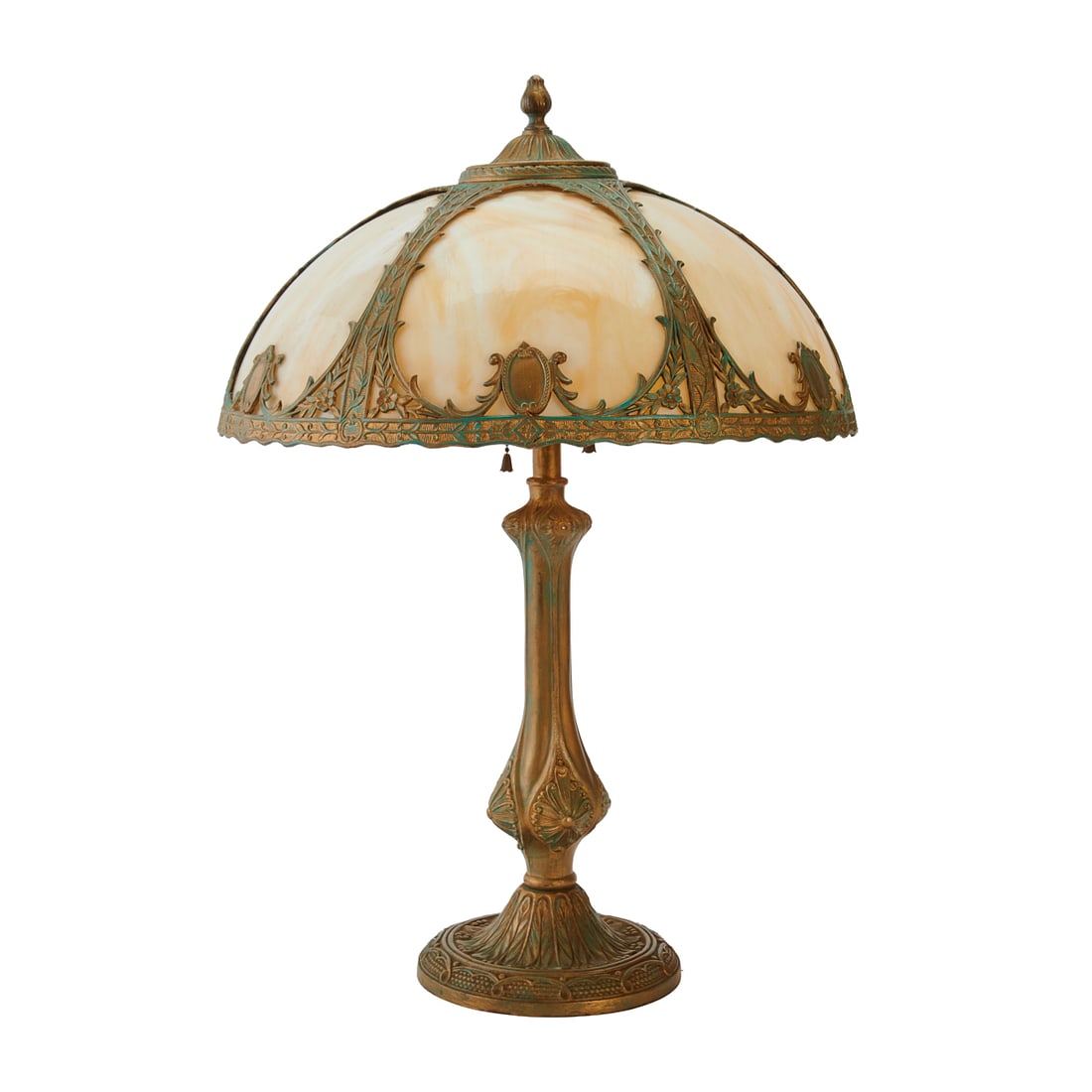 American Slag Glass Overlay Table Lamp (1 of 4)