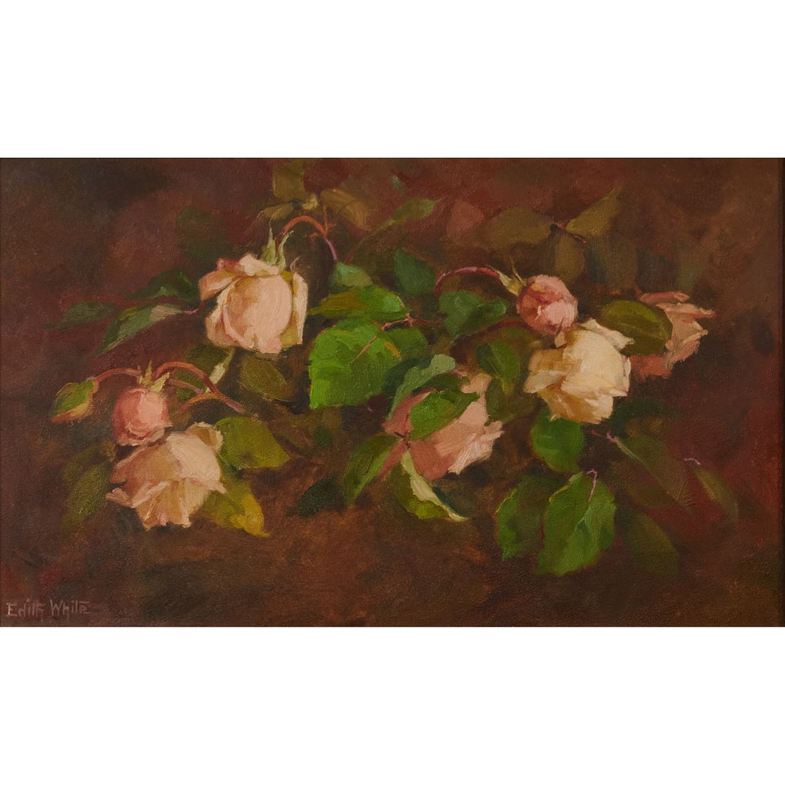 Edith White, Roses, Oil on Board (1 of 4)