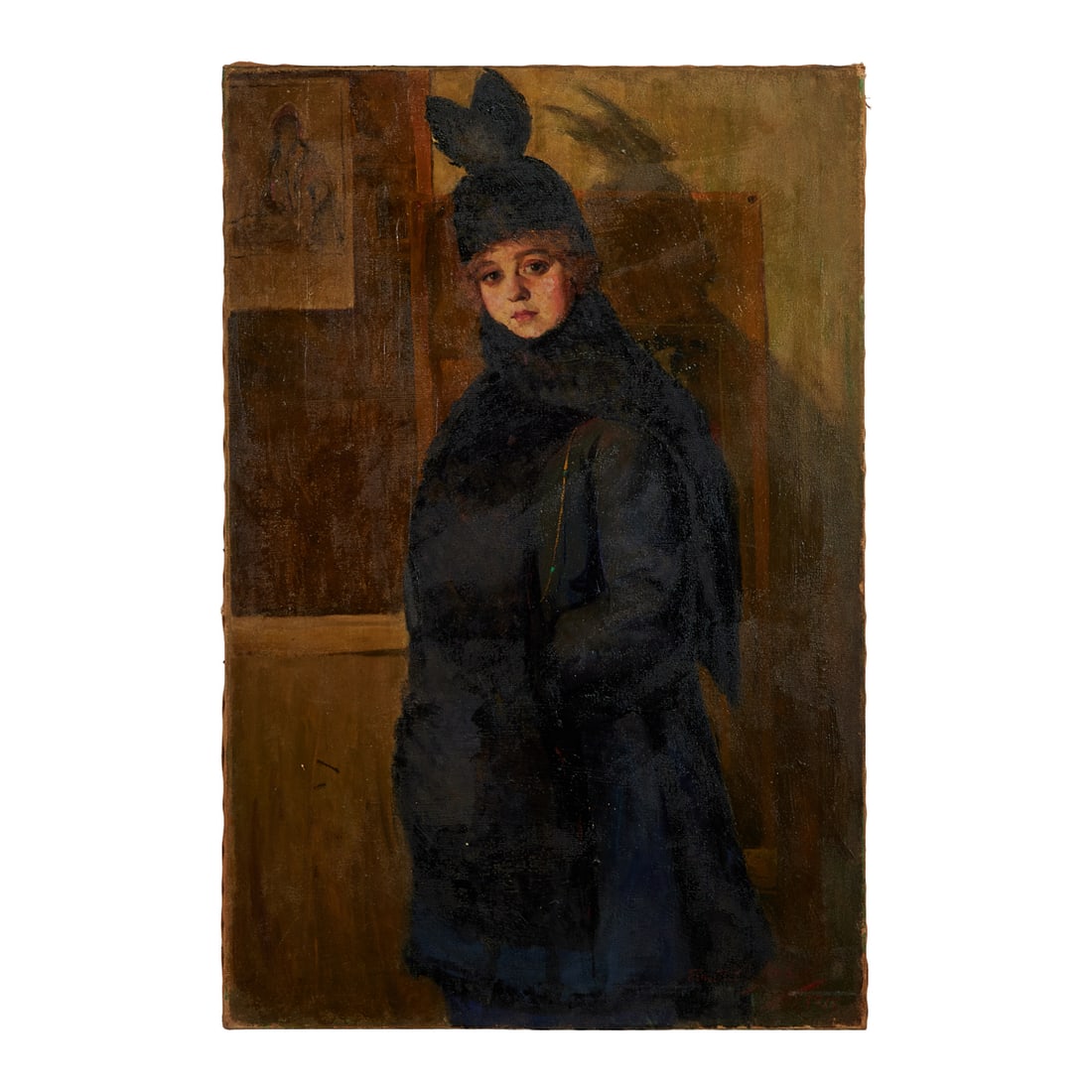 Elmer Stanley Hader, "Portrait of Louise Taber", Oil Painting (1 of 4)