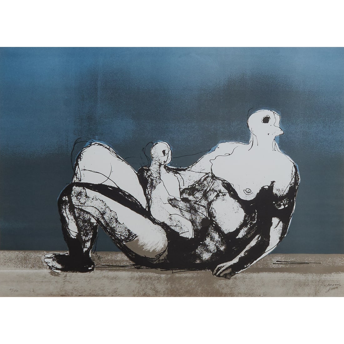 Henry Moore, lithgoraph, Reclining Mother and Child (1 of 6)