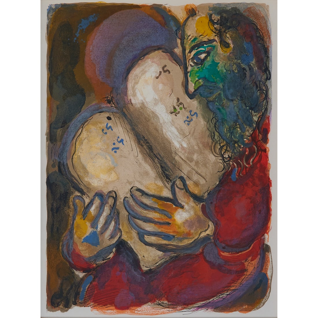 Marc Chagall Lithograph "Moses and the Tablets " (1 of 3)