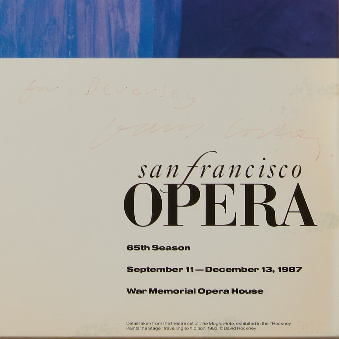 David Hockney, "Magic Flute", Signed Poster, - 2