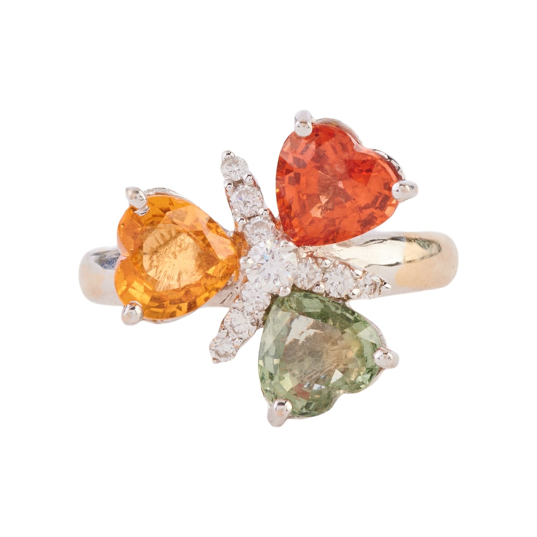 Multicolored Sapphire, Diamond, 18k White Gold Ring (1 of 5)