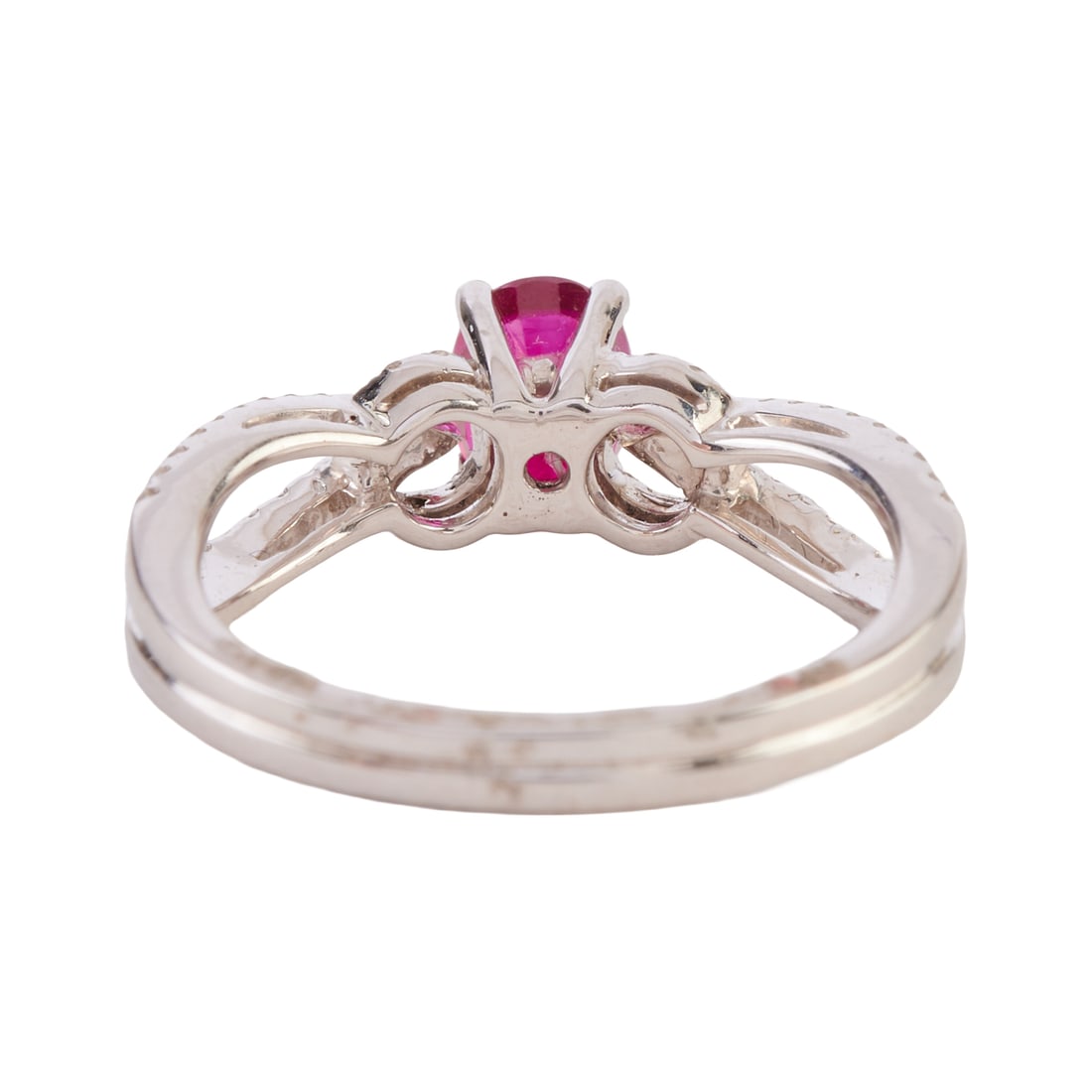 Ruby, Diamond, 18k White Gold Ring - 3