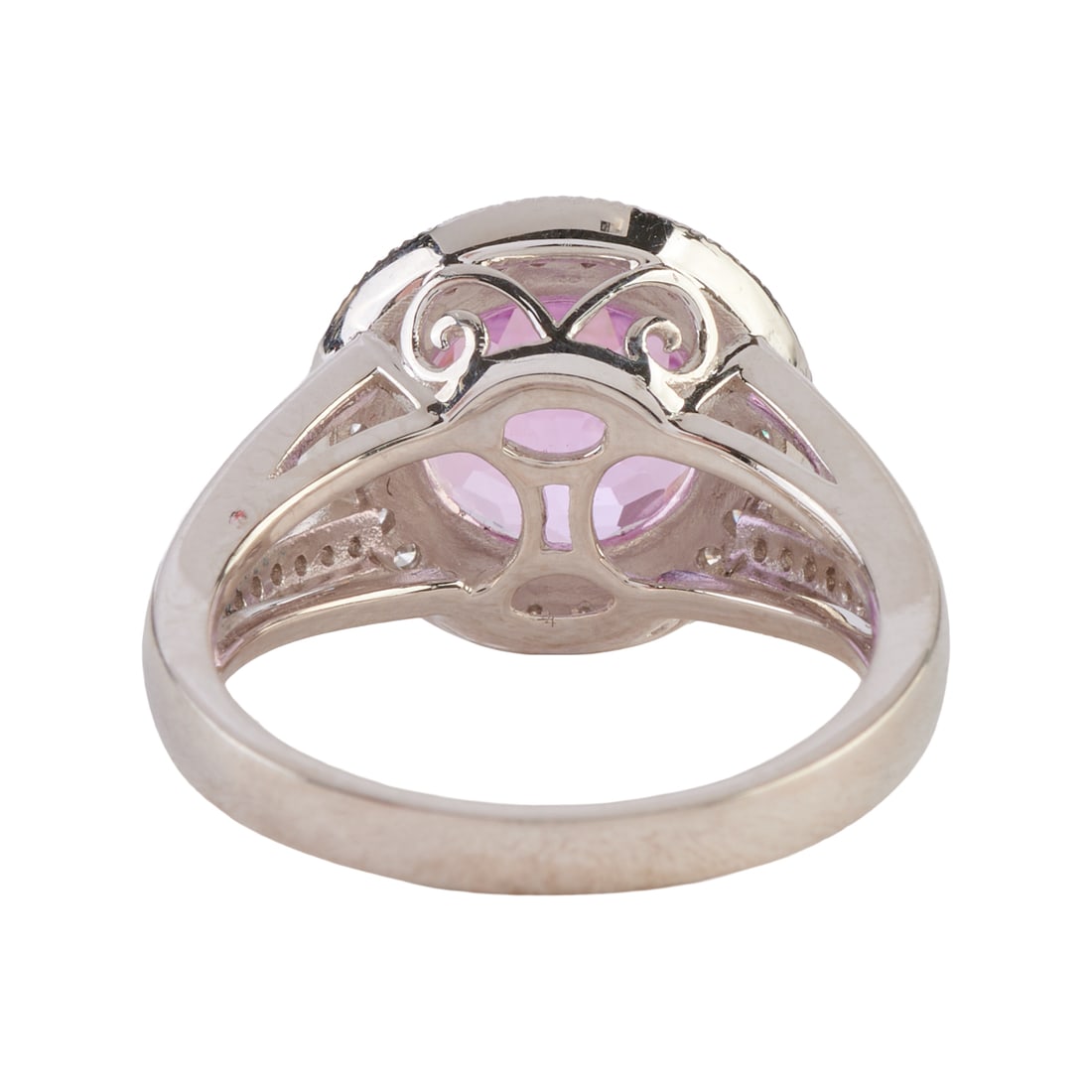 Kunzite, Diamond, Platinum Ring - 3