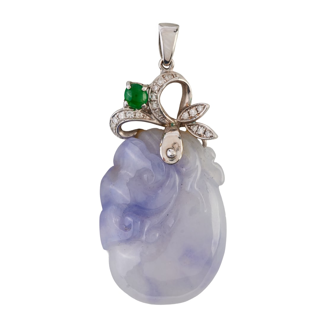 Lavender Jade, Jade, Diamond, 14k White Gold Pendant (1 of 3)