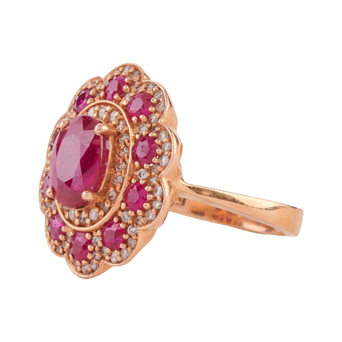 Ruby, Diamond, 14k Rose Gold Ring - 2