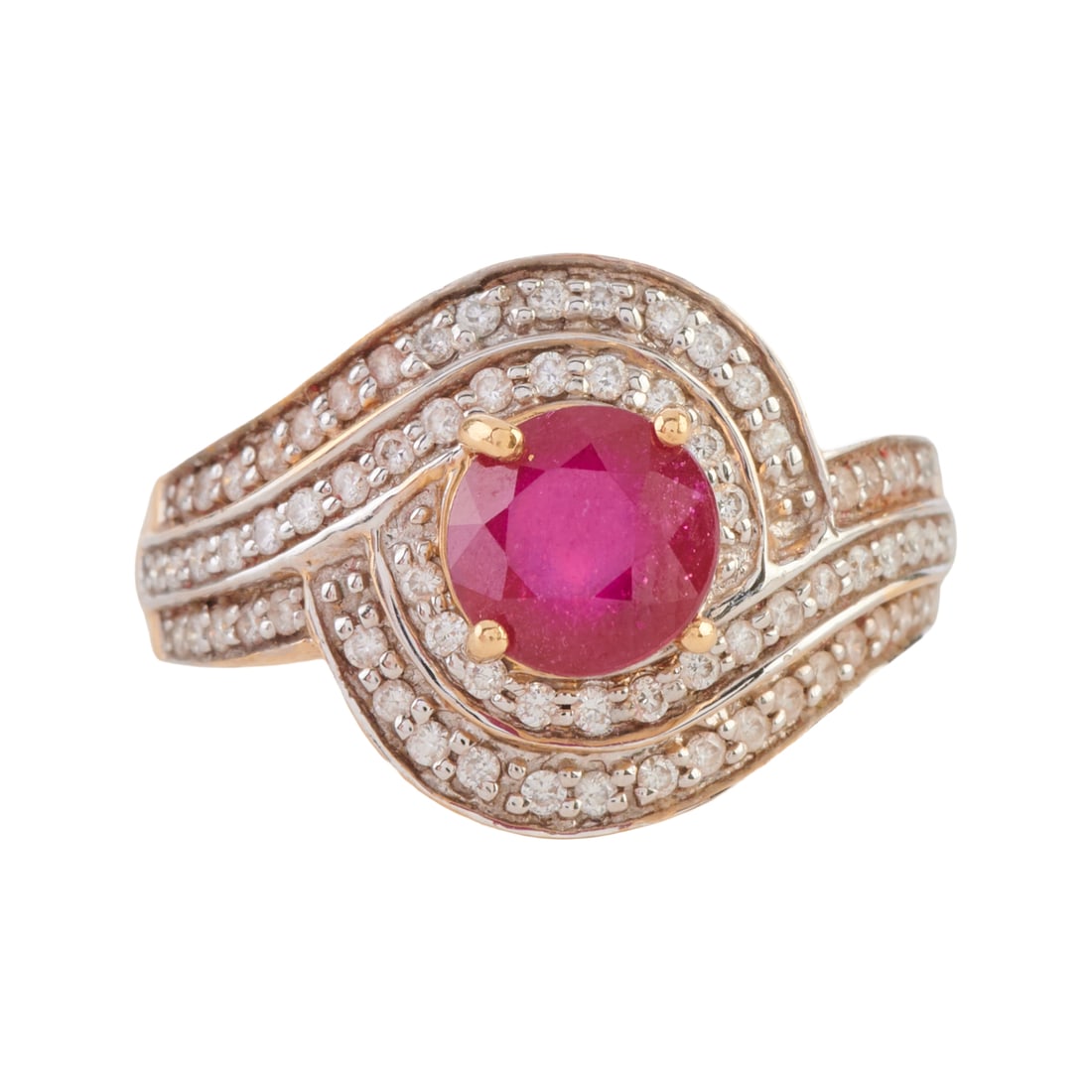 Synthetic Ruby, Diamond, 14k Yellow Gold Ring (1 of 5)