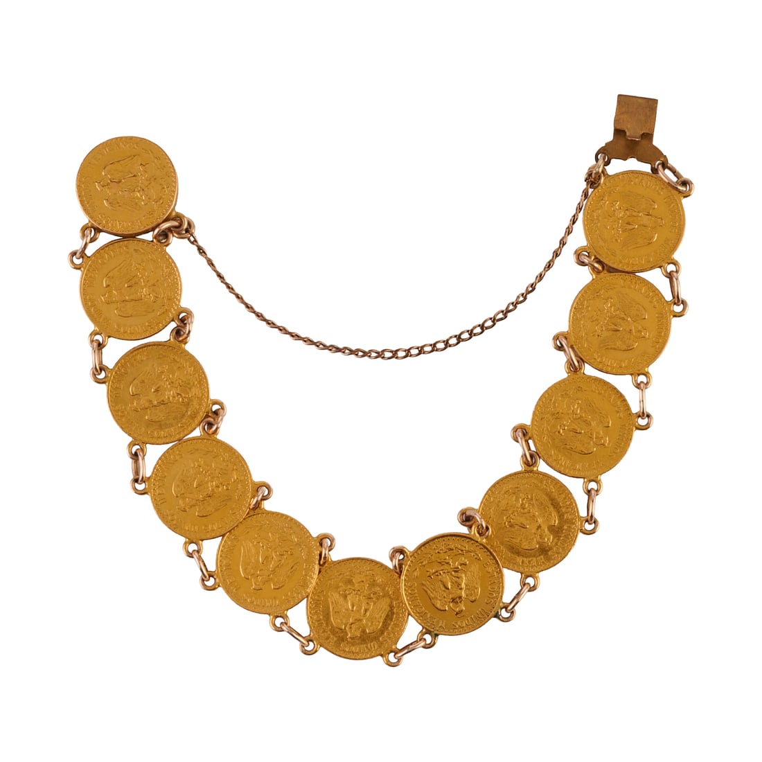 Dos Pesos Gold Coin, Gold-Filled Bracelet (1 of 5)