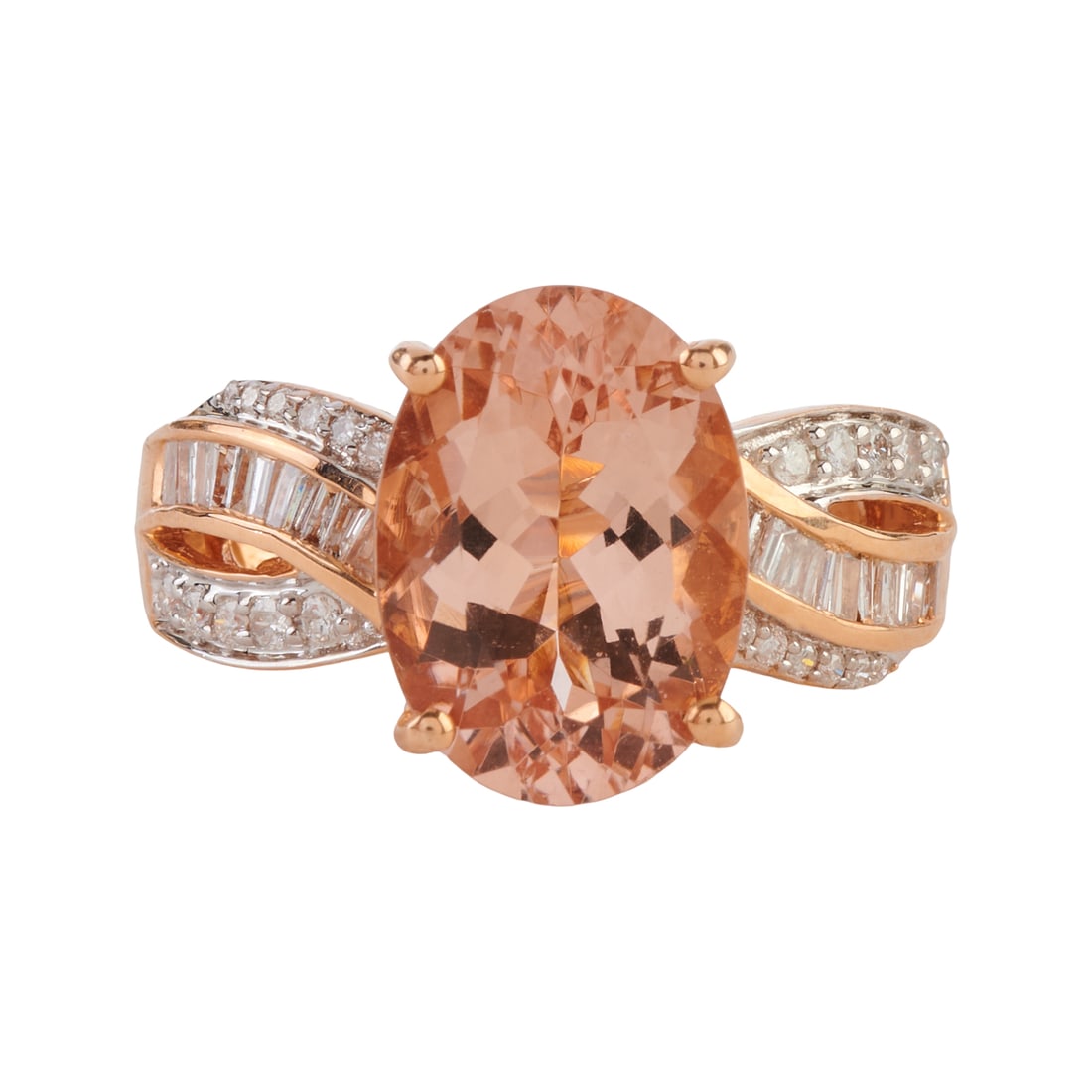 Morganite, Diamond, 14k Rose Gold Ring (1 of 5)