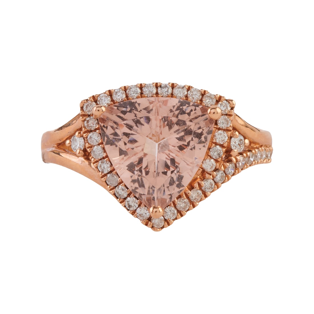 Morganite, Diamond, 14k Rose Gold Ring (1 of 4)