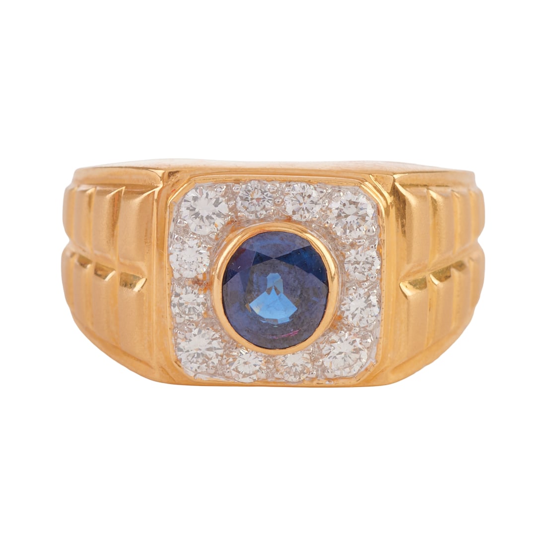 Sapphire, Diamond, 18k Yellow Gold Ring (1 of 4)