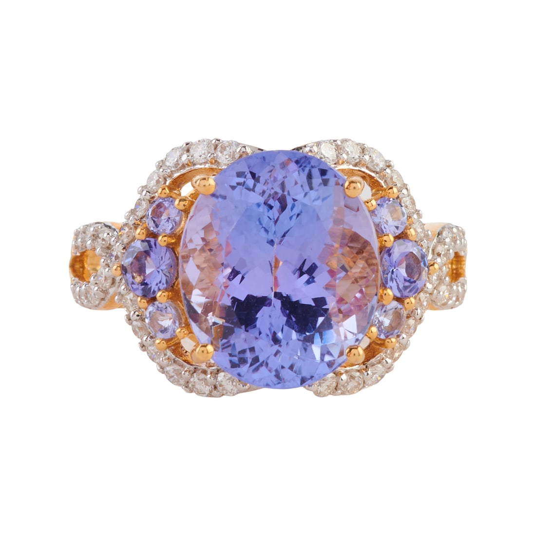 Tanzanite, Diamond, 18k Yellow Gold Ring (1 of 4)