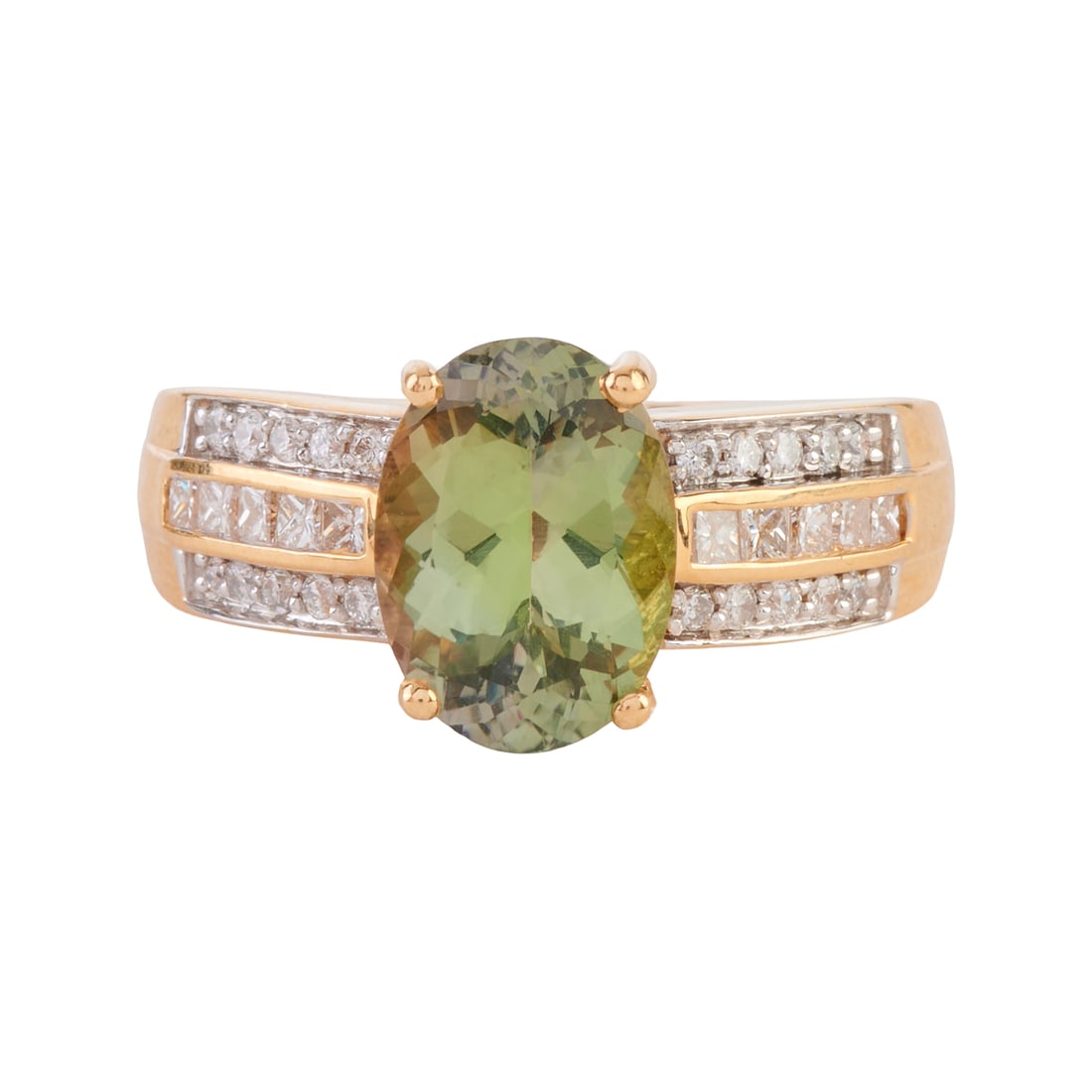 Iliana Green Zoisite, Diamond, 18k Yellow Gold Ring (1 of 4)