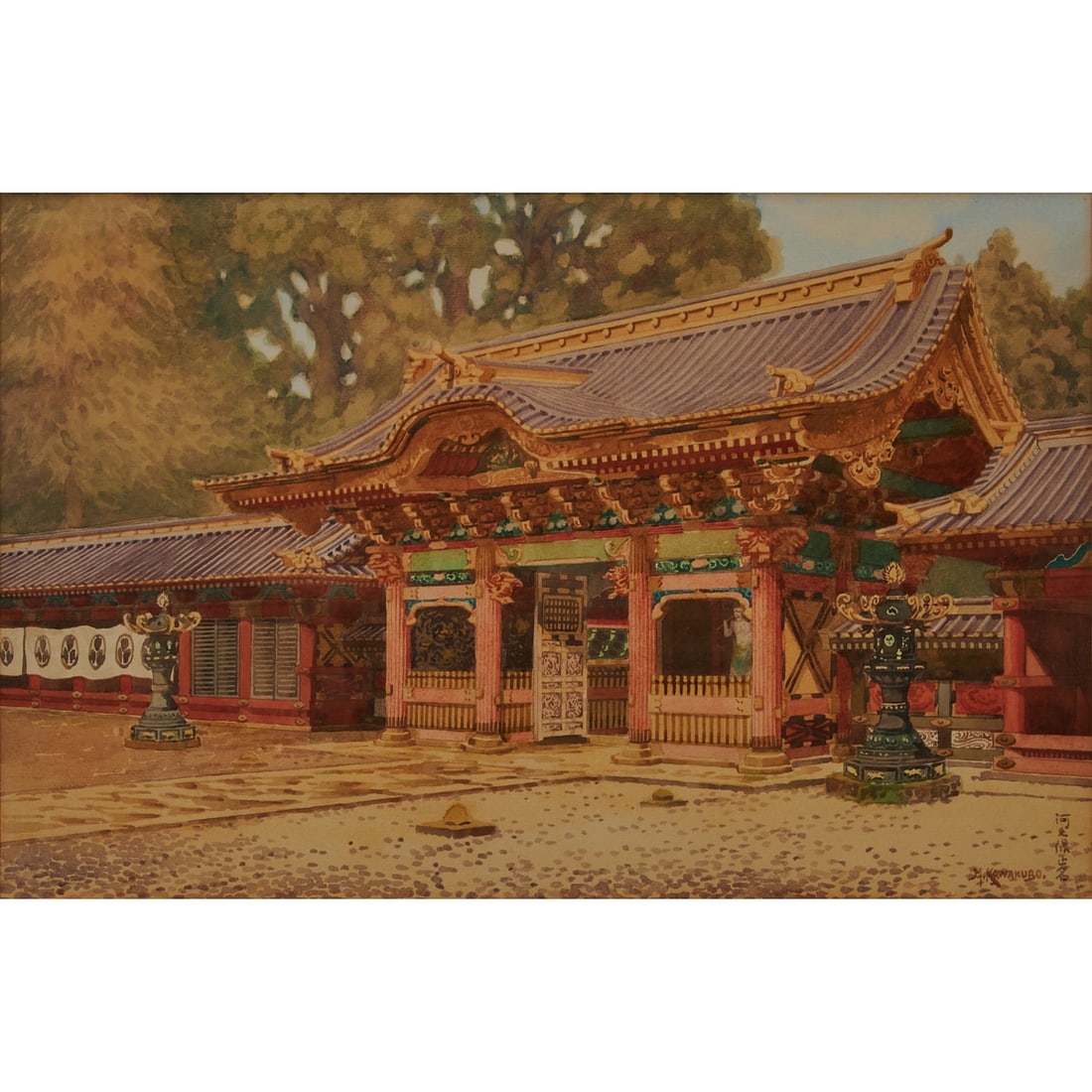 Masano Kawakubo, Watercolor, Temple Gate (1 of 4)