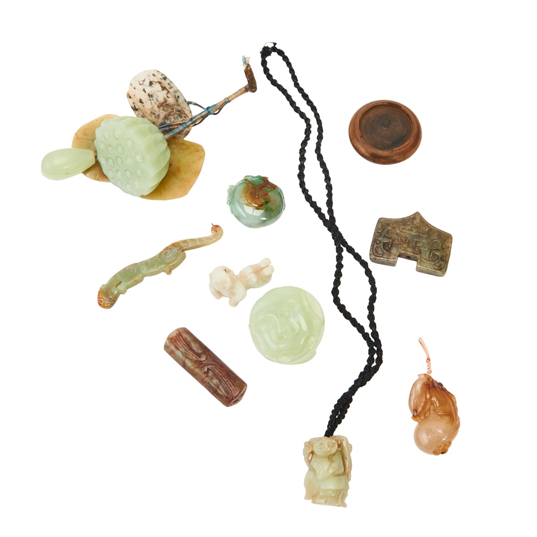 Group of Chinese Jade, Jadeite, and Hardstone Carvings (1 of 5)