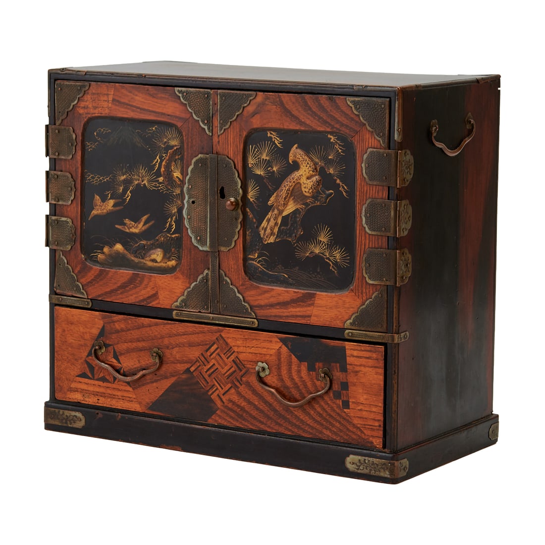 Japanese Persimmon Wood and Metal Jewelry Box (1 of 7)