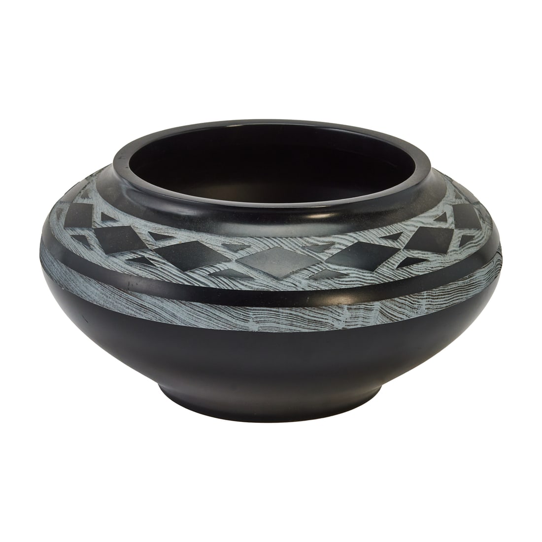 Albert Clarke Carved Lacquered Redwood Bowl (1 of 4)