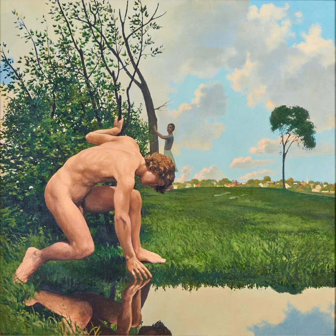 Bruco Civitico, Echo and Narcissus, Oil on Canvas (1 of 5)