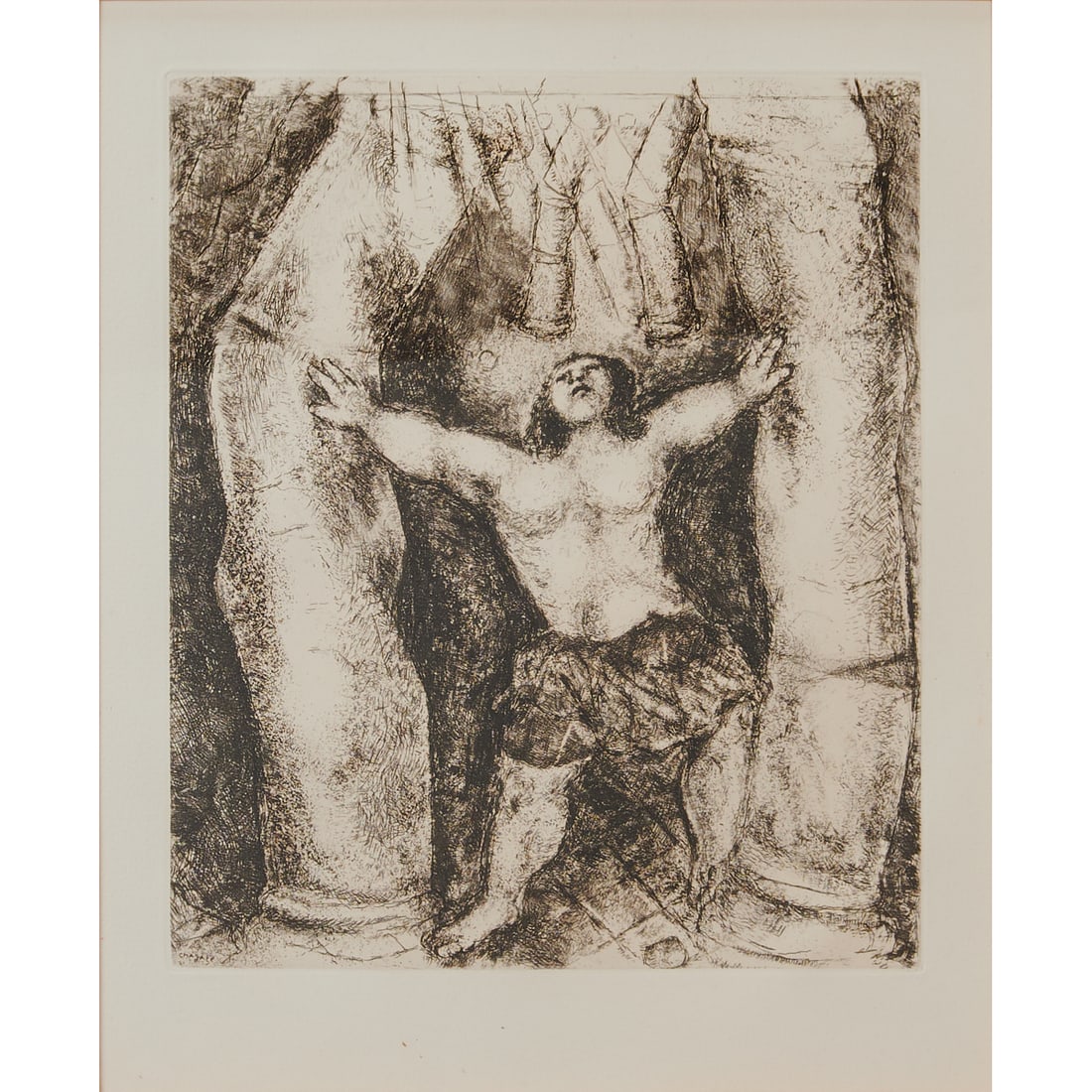 Marc Chagall, Samson Overturns the Columns, Etching (1 of 5)
