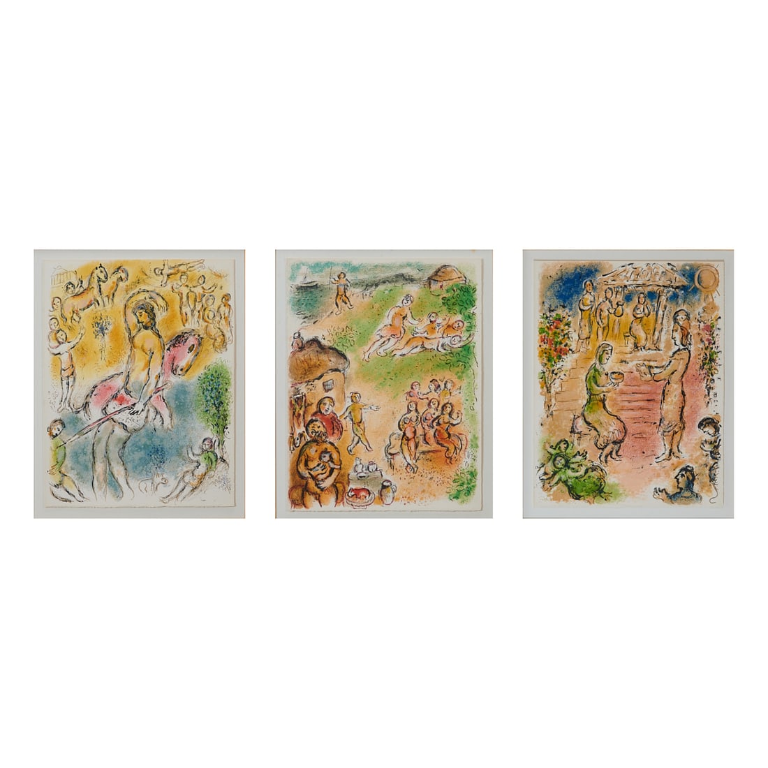Marc Chagall, Three Color Lithographs from L'Odyssee, 1975 (1 of 15)