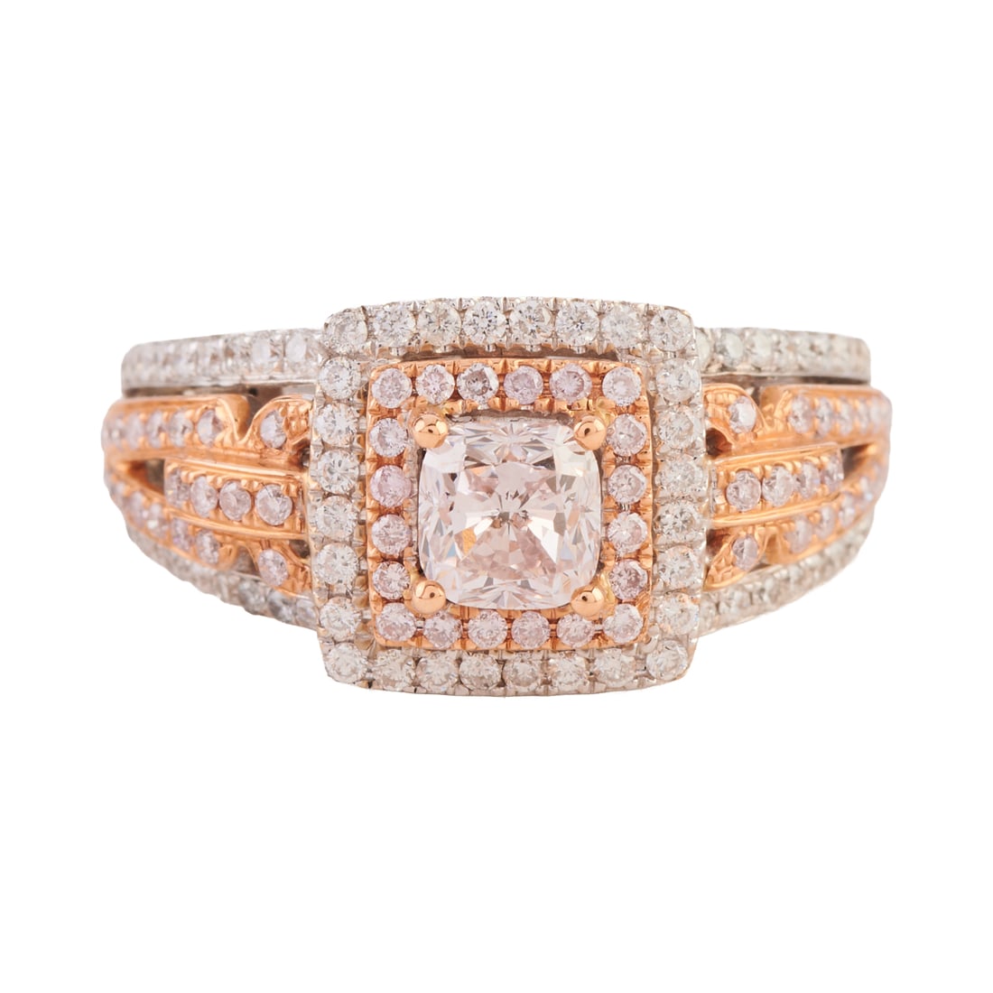 Canary Star Diamond, 18k Rose and White Gold Ring (1 of 4)