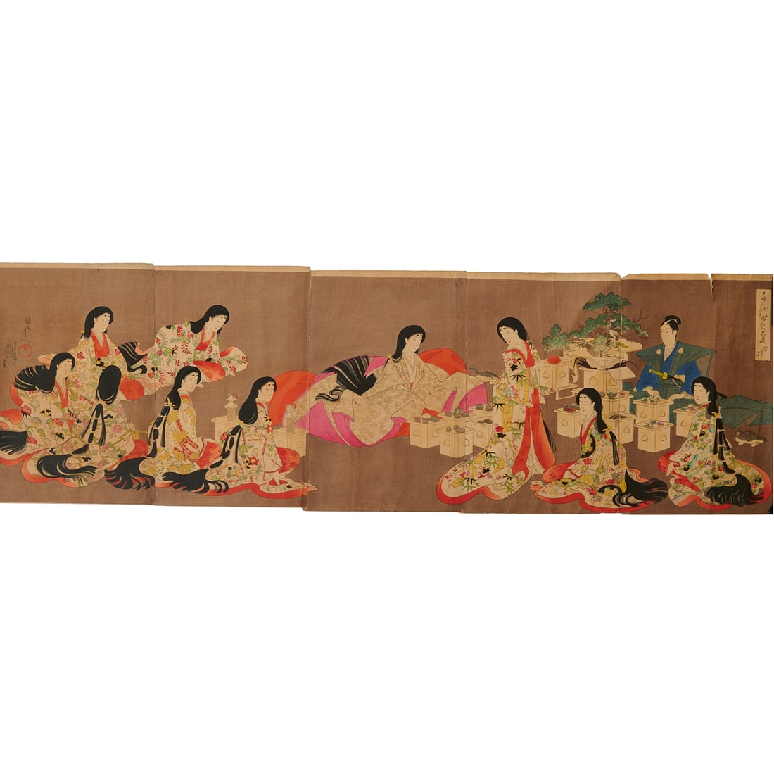 Hashimoto Chikanobu, "Chiyoda no ?oku: Wedding": Meiji period woodblock print, Chiyoda no ?oku: Wedding (??????? ?? / Konrei), by.Hashimoto Chikanobu (1838-1912), dated Meiji 29 (1896), published by Fukuda Hatsujir? of Hasegawa-ch