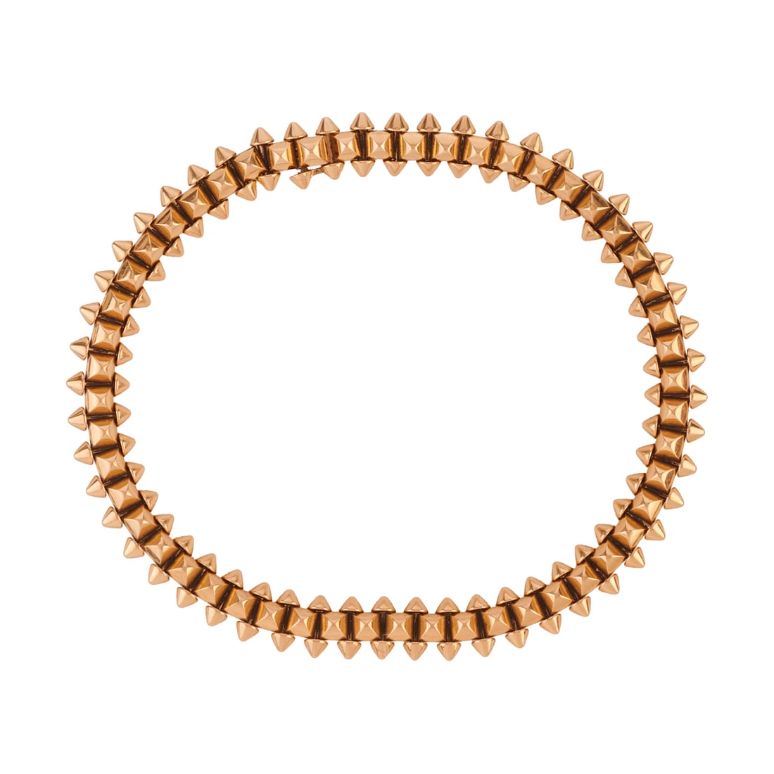 Cartier "Clash de Cartier" 18k Yellow Gold Bracelet: Cartier "Clash de Cartier" 18k Yellow Gold Bracelet. The 18k yellow gold spike motif link measuring approximately 8 mm in width, completed by a concealed tongue and groove clasp with side safety, form