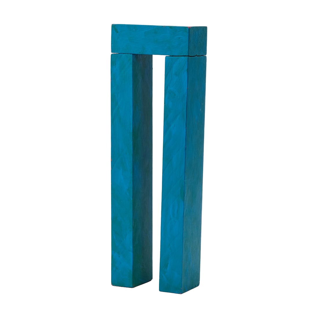 John Harvey McCracken, Blue Post and Lintel, Painted Wood: John Harvey McCracken (American, 1934-2011), Blue Post and Lintel, 1970, painted wood maquette, [approximate dimensions - overall: 12 1/2" H x 4" W x 2 1/8" D], signed and dated 'JohnMcCracken 1970'