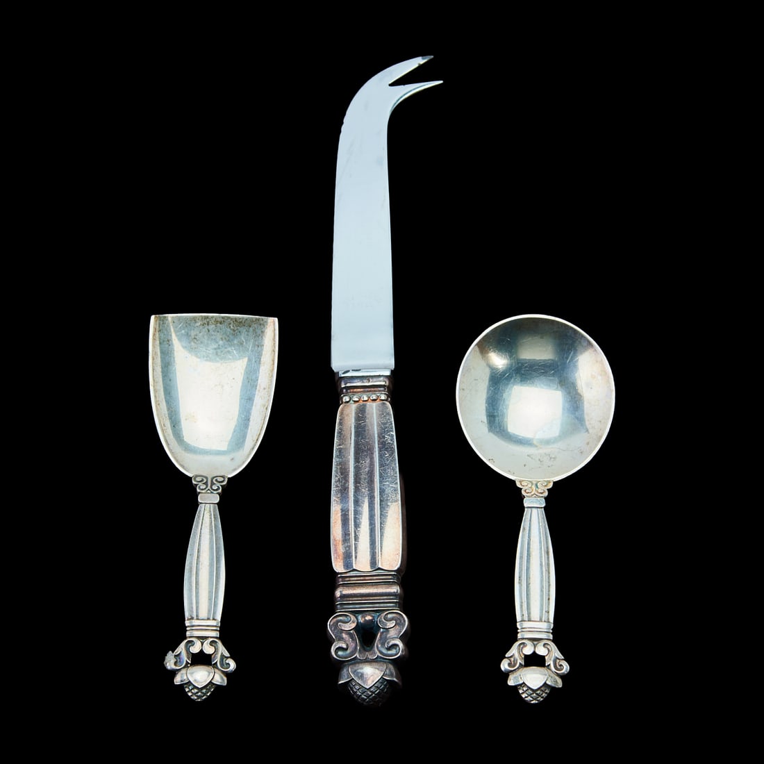 Georg Jensen Sterling Silver Acorn Pattern Flatware Service - 3