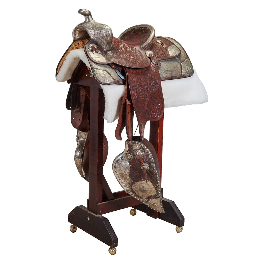 Keyston Tooled Leather and Sterling Silver Parade Saddle (1 of 20)