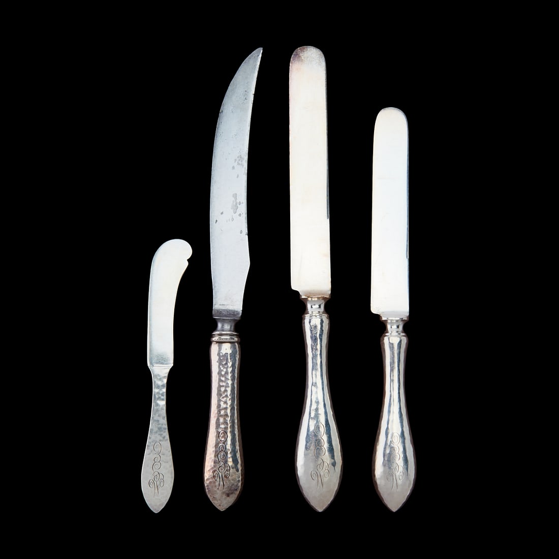 Shreve Sterling Silver Hammered Flatware Service - 2