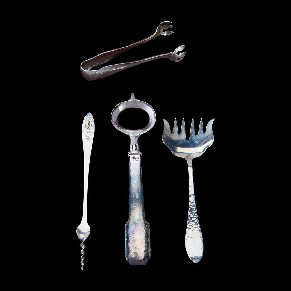Shreve Sterling Silver Hammered Flatware Service - 5