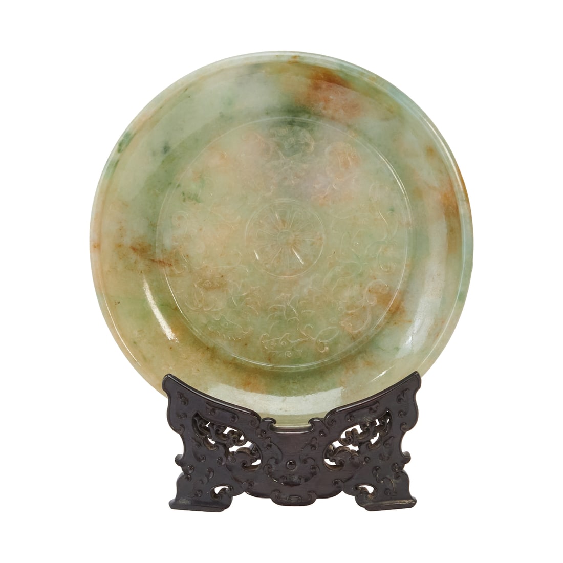 A Large Carved Jadeite Dish - 2