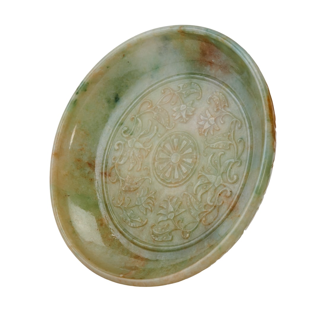 A Large Carved Jadeite Dish - 3
