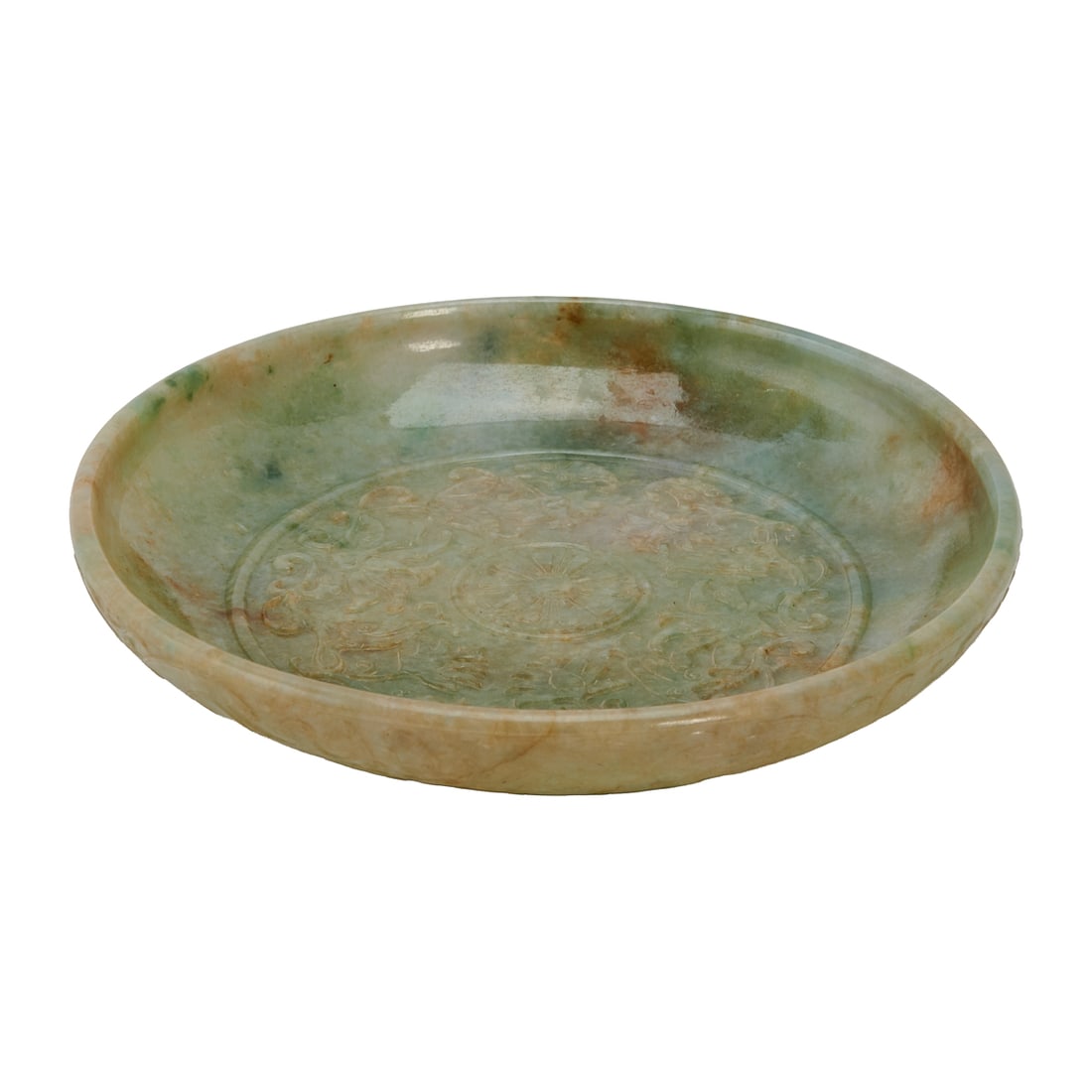 A Large Carved Jadeite Dish - 5