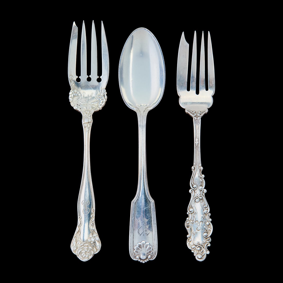 American Sterling Silver Flatware Knives and Spoons Collection, including seven Simpson, Hall, (1 of 6)