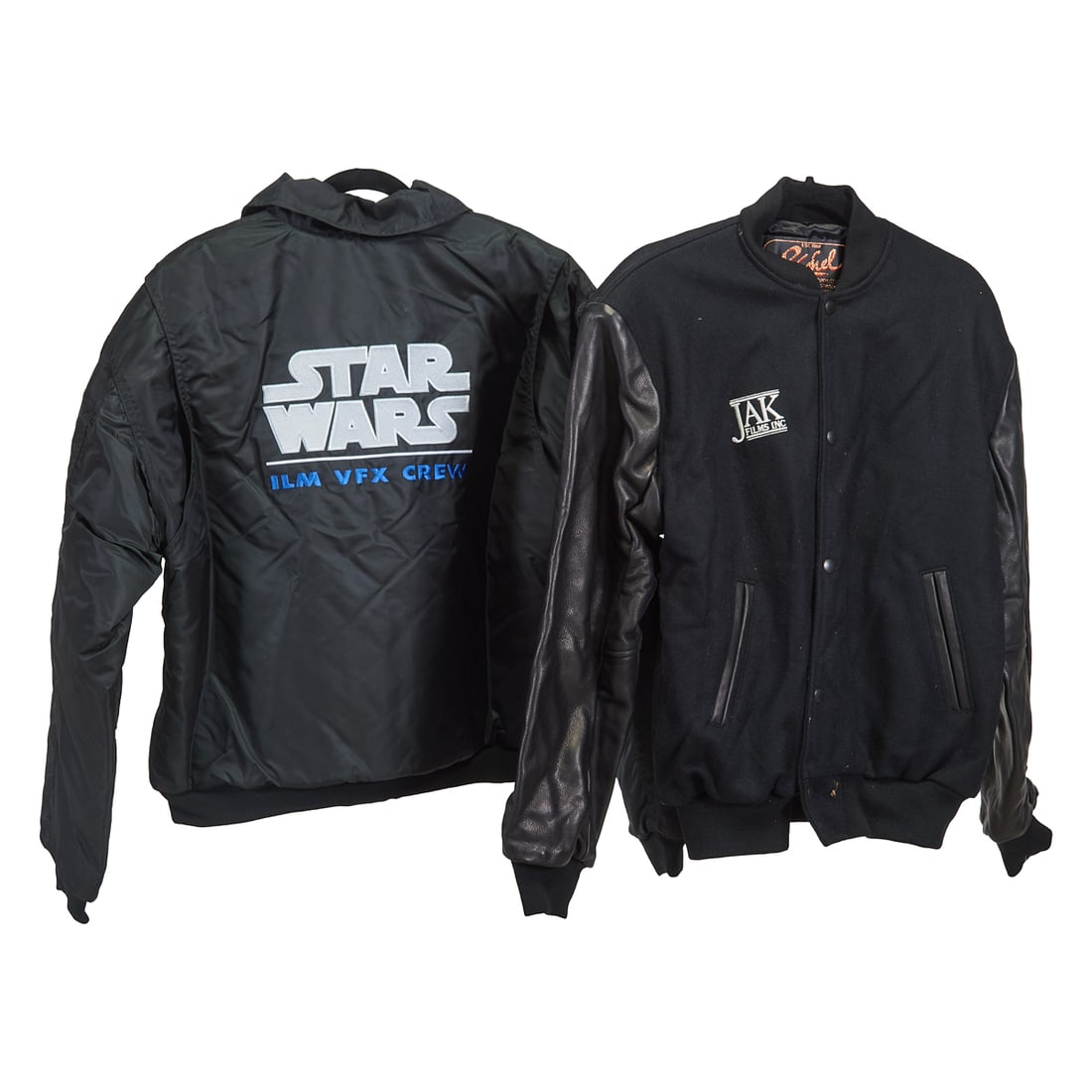 Two Star Wars, JAK Films, ILM Jackets, including one letterman-style leather and wool button-up with (1 of 5)